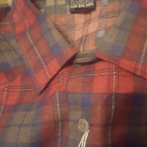 RED PLAID BOULEVARD FOR BIG MEN DRESS SHIRT NEW